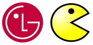 Lg Vs Pacman Il logo LG a fianco del logo Pacman