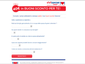 Registrazione Vividanone.it Buoni sconto da 40€ - step 2