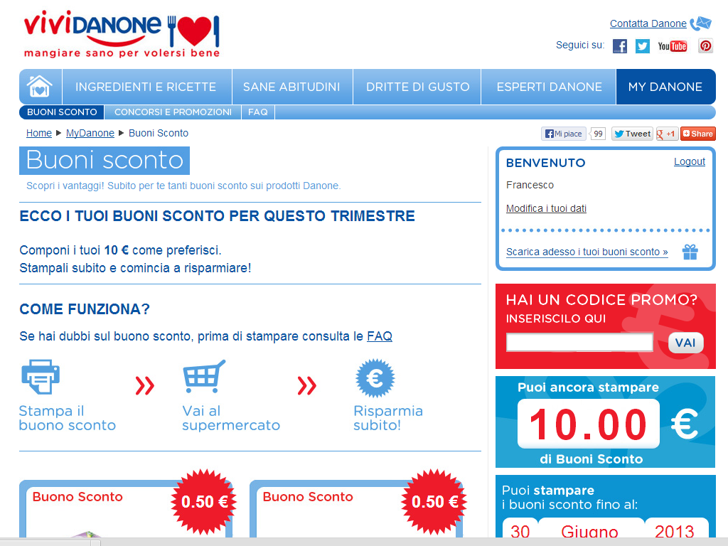 Buoni Sconto Danone Da 40 Euro