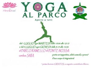 yoga al parco Ramello di Ponte Nossa Bergamo