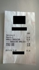 Scontrino annullato